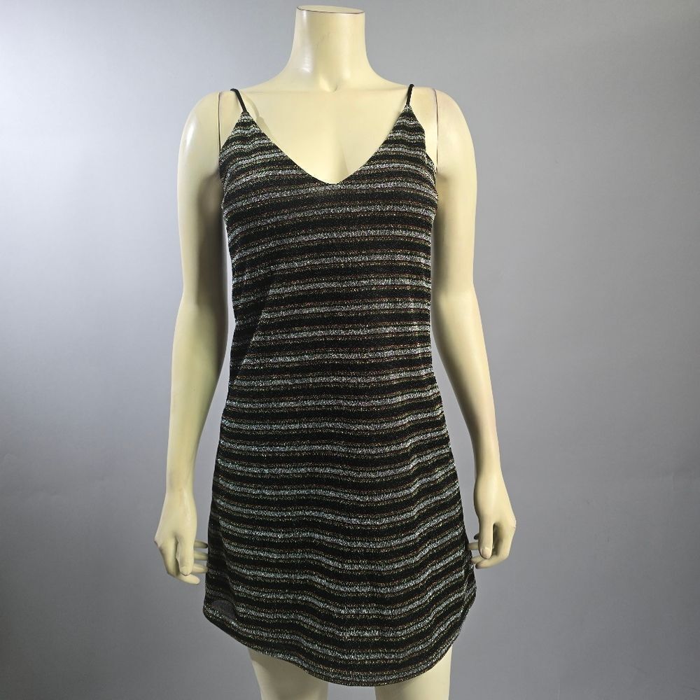 Striped Black and Gray Mini Dress